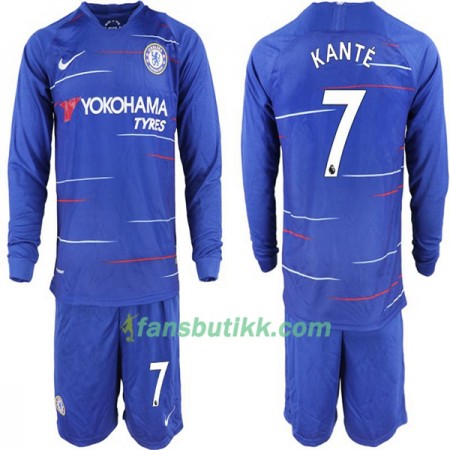 Fotballdrakt Chelsea Kante 7 Barn Hjemmetrøye 2018-2019 Langermet